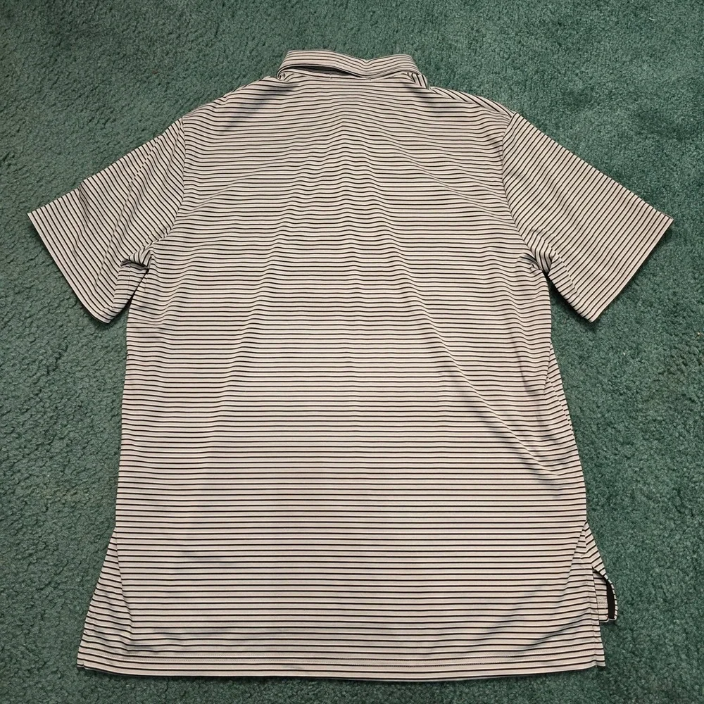 RLX Ralph Lauren Men's Size Large Performance Golf Polo Shirt Grey Black Striped